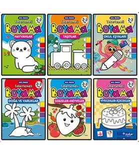 Tekerlemeli Boyama 6 Kitap (Takim)