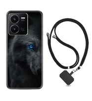 Vivo Y35 Kılıf Resimli Boyun Askılı İpli Desenli Silikon Series Dark Wolfs 1834