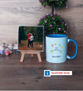 Doğum Günü Hediyesi Fotoğraflı Dekoratif Taş, Kupa Bardak Beyaz Hediye (Model 4)