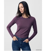 LCW EVERYDAY Mor Bisiklet Yaka Soft Touch Kadın Tişört