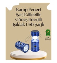 Mey İthalat® Güneş Enerjili Katlanabilir Kamp Feneri – USB Şarjlı, Hafif ve Çok Fonksiyonlu