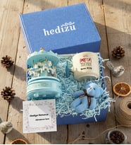 Kişiye Özel Drama Öğretmeni Hediye Kutusu - Kişiye Özel T Kupa, Atlı Karınca Müzik Kutusu, Peluş Anahtarlık Öğretmenler Günü Hediyesi (Mavi)
