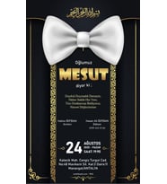 Kişiye Özel Sünnet Davetiyesi Beyaz Zarflı 9013 Kodlu