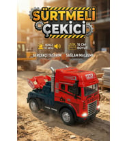 Işıklı Sesli Sürtmeli Çekici Kamyon Die-Cast Oyuncak Araba 15 cm