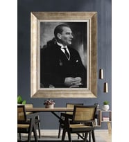 Gümüş Çerçeveli Atatürk Tablo za89
