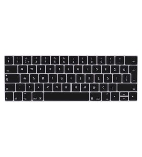 Apple Macbook Pro 13' Touch Bar A1706 Q Klavye Koruyucu Silikon Ped (Siyah)