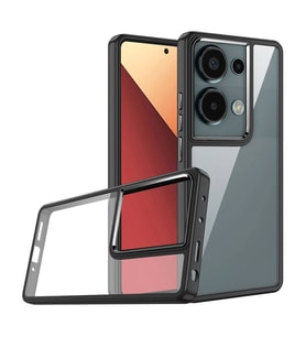 Xiaomi Redmi Note 13 Pro 4G Kılıf Flora Buton,Kenar Çevresi Renkli Kılıf (Siyah)