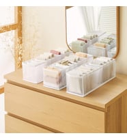 Ocean Home Textile 3'lü 10 Bölmeli Beyaz Renk File Çekmece İçi Düzenleyici Set
