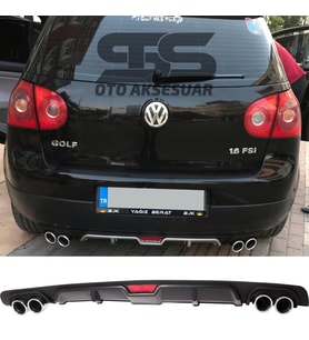 Volkswagen Golf 5 Difüzör Arka Tampon Eki 4 Egzoz Çıkışlı Siyah