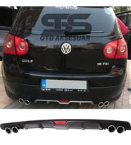 Volkswagen Golf 5 Difüzör Arka Tampon Eki 4 Egzoz Çıkışlı Siyah