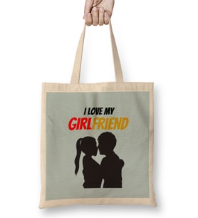 I Love My Wife Gift Bez Çanta Uzun Saplı