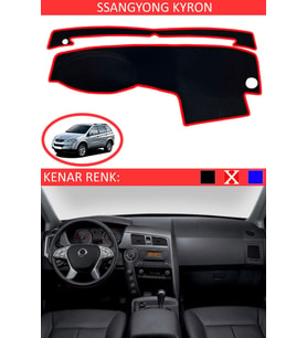 Ssangyoung Kyron Için Uygun Torpido Koruma Halısı Siyah Kenar Renk Kırmızı