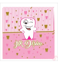 İlk Dişim Peçete 33cm x 33cm, 20 Adet - Pembe (STD)