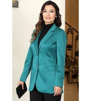 Yaren Astarlı Saten Ceket Bordo