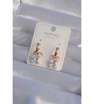 XUPİNG Rose Renk Zirkon Taşlı Halka Küpe