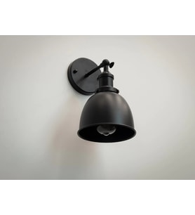 RİOLİGHT RETRO 1,RUSTİK,VİNTAGE SİYAH MAFSALLI HAREKETLİ BAŞLIK 1XE27 DUYLU METAL DUVAR APLİK