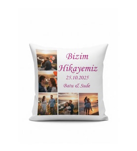 Hikayemiz Yazılı Kişiye Özel Yastık