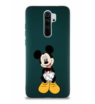 Xiaomi Redmi Note 8 Pro Soft Premier Kapak Mickey Mouse-A Tasarımlı Silikon Kılıf - Yeşil (Şeffaf)