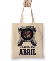 Os Melhores Nascem Em Abril Estampa Azul Bez Çanta Uzun Saplı