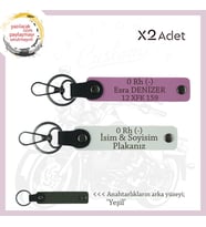 Yol Tutkunları İsim Plaka, 0 Rh (-) Kan Grubu Yazılı Kişiye Özel x2 Anahtarlık Seti, Beyaz-Pembe-Ysl (Çok Renkli)