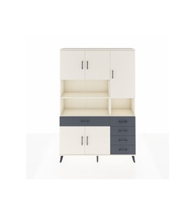 Arges Dolap 9 Raflı 5 Çekmeceli 5 Kapaklı 132x30x195 Aytaşı-Aytaşı/Antrasit