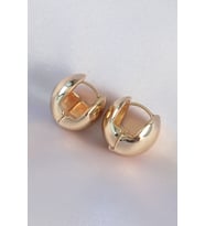 Pirinç Gold Renk İçi Boş Minimal Topçuk Küpe - TJ-BKP8984