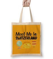 Funny Travel Switzerland Gift Design Lover- Trippin Wanderlust Journey Adventurer Vacation Bez Çanta Uzun Saplı