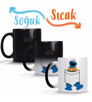 Cookie Monster Kurabiye Canavarı Sihirli Kupa Bardak Porselen