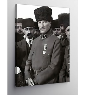 Kanvas Tablo Siyah Beyaz Atatürk