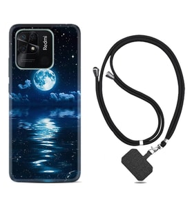 Xiaomi Redmi Note 7 8 9 Pro 10 2022 10 Pro 10S Kılıf Boyun Askılı Silikon Night Moon 1133