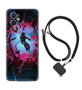 Tecno Spark 9 Pro Kılıf Silikon Boyun Askılı İpli Desenli Silikon Astronot Attack 1702
