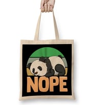Cute & Funny Nope Sleepy Napping Lazy Panda Bez Çanta Uzun Saplı