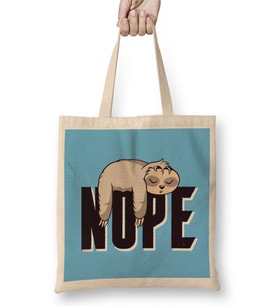 Lazy Sleepy Sloth Nope Nap Bez Çanta Uzun Saplı