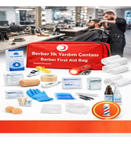 Berber ve Erkek Kuaförü İlk Yardım Çantası - Ruhsat Uyumlu 50 Parça