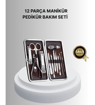 Profesyonel Tırnak Bakım Seti Çelik Aletli Şık Deri Çantalı