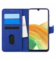 Microsonic Samsung Galaxy A33 5G Kılıf Fabric Book Wallet Lacivert