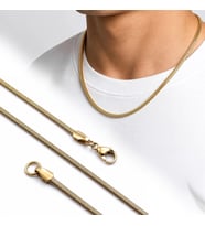 Moncuk Design İtalyan Zincir Erkek Çelik Kolye 3x2 mm 55 cm Gold 3351ECK015