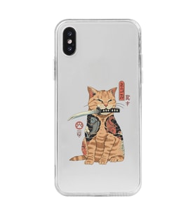 Iphone X ve XS Uyumlu Catana Kedi Tasarımlı Şeffaf Telefon Kılıfı