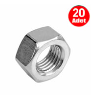 Aletçantam M4 Somun Dın 934 Beyaz Galvanizli Somun -20 Adet