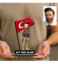 Kişiye Özel Özel Harekat Polisi Karikatürlü 18 cm MDF Masaüstü Biblo - Polise Hediye Polis Hediyesi