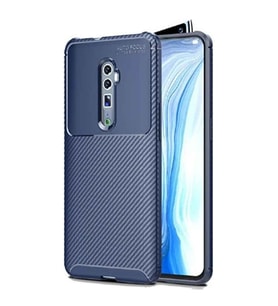 Oppo Reno 10X Zoom Karbon Desenli Negro Silikon Kılıf (Lacivert)