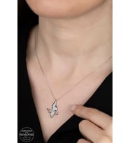 SWAROVSKİ CRYSTAL YUSUFÇUK  925 AYAR GÜMÜŞ KOLYE