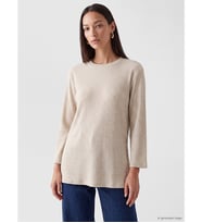 LC WAIKIKI Bej Bisiklet Yaka Oversize Kadın Tunik