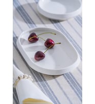 Acar JEA-07402 Rumi 3 Adet Porselen Oval Kayık Sunum Tabak 20 cm
