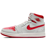 Nike Air Jordan 1 Zoom Air MİD Sneaker Hakiki Deri Bilekli Spor Ayakkabı Gri Kırmızı
