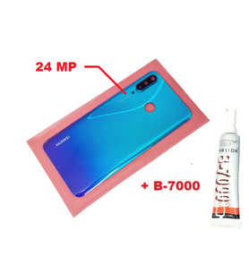 Huawei Uyumlu P30 Lite Arka Pil Batarya Kapağı (Kamera Lensli 24 MP CAM+B-7000) MAVİ