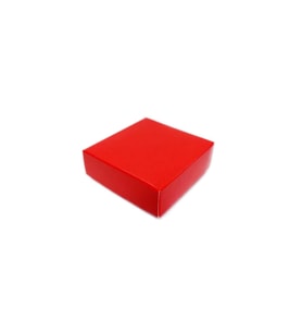 Komple Karton Kutu Düz Renk 6X6X2.5 CM (25 Adet)  Kırmızı