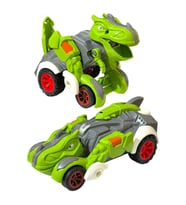 Trex Dinazor Figür Araba Sürtmeli Teker Transformers Robot Dinozor 15cm YEŞİL
