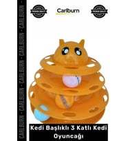 Özel Üretim İnteraktif Kule Top Yakalama Egzersiz Düzenekli Kedi Başlıklı 3 Katlı Kedi Oyuncağı