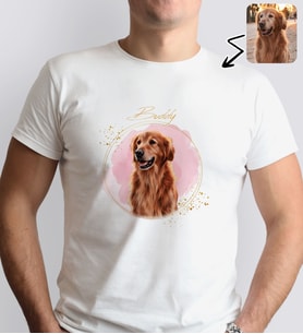 BK Gift Kişiye Özel Evcil Hayvan Tasarımlı Erkek Beyaz Tişört-4, Sevgiliye Hediye, Arkadaşa Hediye, Trend T-Shirt